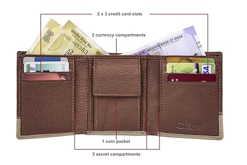 Image of URBAN FOREST Travis Redwood /Sand Leather Wallet for Men