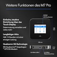 NETGEAR Nighthawk M7 Pro Mobiler Hotspot-Router 5G, entsperrt, Internationales Roaming in 125 Ländern, WiFi 7, tragbares Gerät für Reisen, 13 Stunden Akkulaufzeit (MR7450) – Ansicht 8