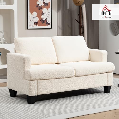 Canapé 2 places chenille beige compact HOMCOM