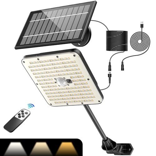 Projecteur solaire extérieur puissant 163 LED rechargeable USB avec 3 modes