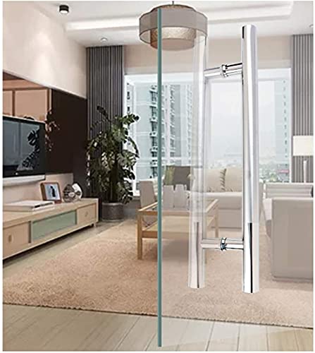 Poignée de porte coulissante push-pull en inox pour entrée de commerce