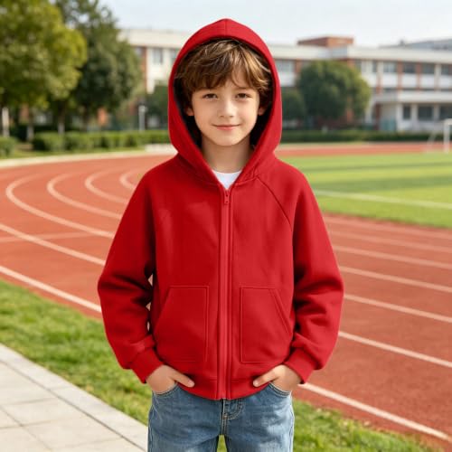 Boys Zip Up Hoodie Fall Long Sleeve Oversized Sweatshirt with Hooded Kids | Boys and Girls Zip Up Hoodie with Front Pockets, Raglan Sleeves, Soft Fabric, and a Relaxed Fit for Kids and Teens. - image 3