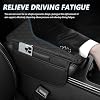 Car Center Console Armrest Cover Pad Fashion PU Leather Car Armrest Cushion Universal Fit for SUV/Truck/Car, Auto Armrest Seat Box Cover with 2 Mobile Pockets, Ergonomic Comfort & Easy Install (Black)
