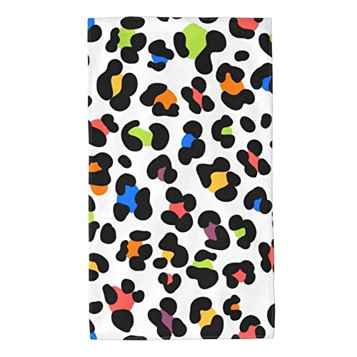 Mlnhy Colorful Leopard Print Hand Towels Soft And Quick-Drying, Bath Towel Skin-Friendly And Absorbent,Suitable For Bathroom, Kitchen,Travel,Beach, Gift For Baby Kids And Family #TOP6
