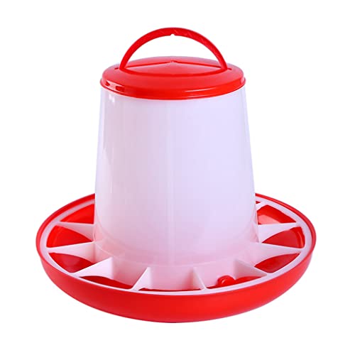 Lily Brown Automatic Chick Feeder Hanging Chicken Dispenser Plastic 1.5kg 3kg 6kg Feeding Supplies for Poultry Baby Chick Feeders Stand Base No Waste for Brooder