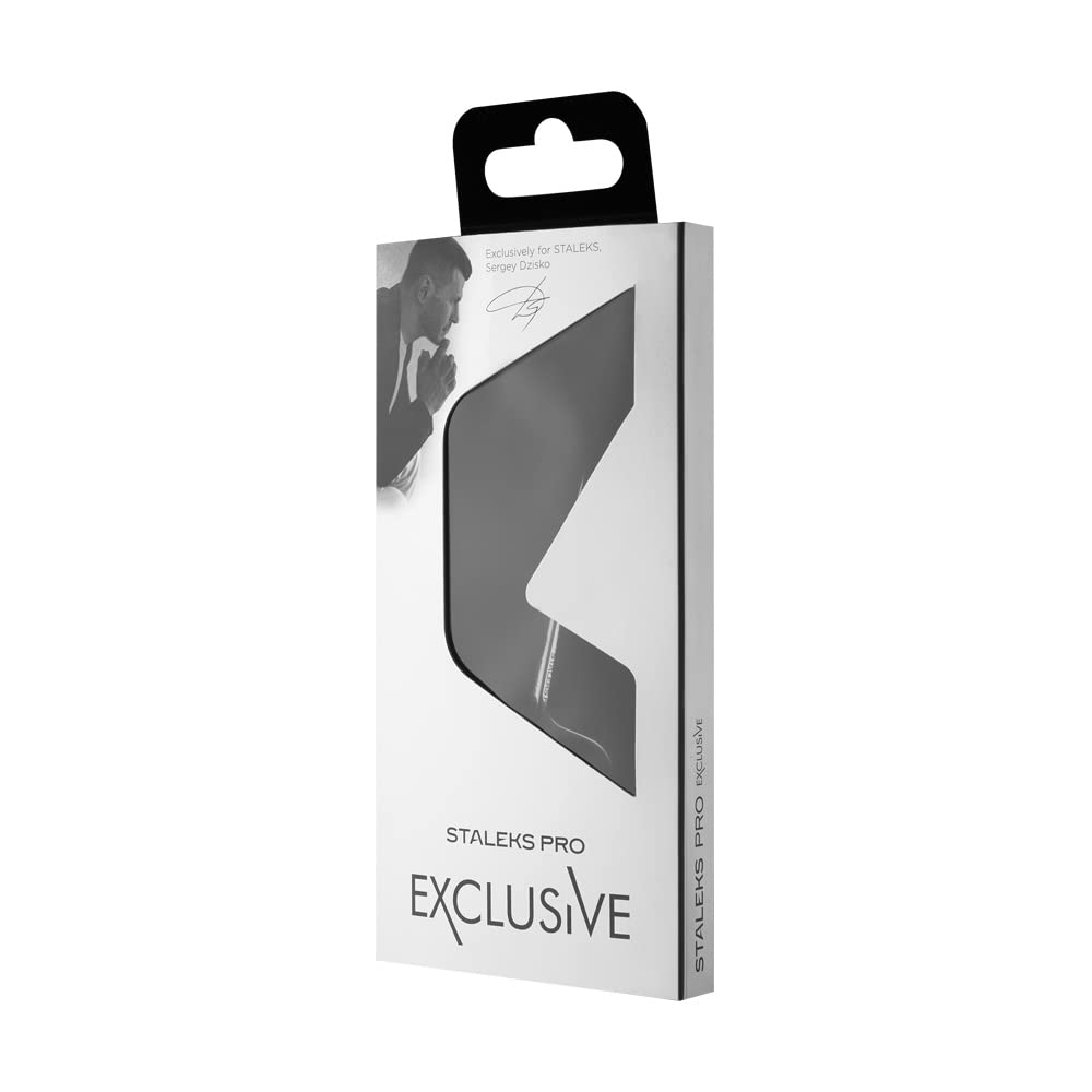 STALEKS PRO - Forbici professionali per pelle cuticole, maniglia dritta, lunghezza impugnatura media "M"(lunghezza lama - 25 mm, forma a gancio) Exclusive 23 TYPE 1 (Design: Zebra) SX-23/1z