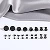 Xinjoduz 9 Pairs Surgical Steel Earrings, Black Flat Back Stud Earrings Set Stainless Steel Stud Earring for Men Women Decoration (3 mm-14 mm) #5