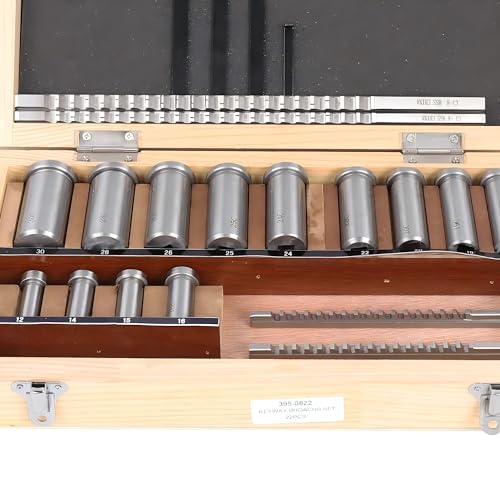 Keyway Broach Kit, 22 Pcs HSS Keyway Broach Set Inch Size Broaching Cutter Collared Ferrule Bushings Gasket Spacer Set Shim CNC Metal Processing Metalworking Set with Case for Lathe,Keyway Size (22) 4 Keyway Broach Kit, 22 Pcs HSS Keyway Broach Set Inch Size Broaching Cutter Collared Ferrule Bushings Gasket Spacer Set Shim CNC Metal Processing Metalworking Set with Case for Lathe,Keyway Size (22) - Image 4