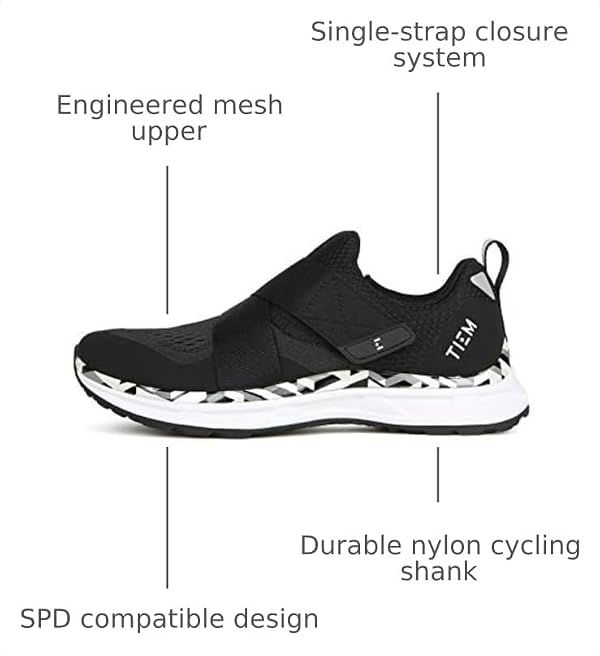 TIEM Slipstream - Black Geometric - Indoor Cycling Shoe, SPD Compatible (Women's Size 6) by TIEM - Used condition - Image 3