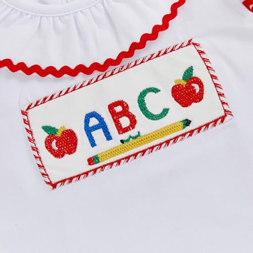Toddler Baby Girl Summer Clothes Letter Print Flying Sleeve Shirt Top Plaid Shorts Set Cute Back to School Outfit3