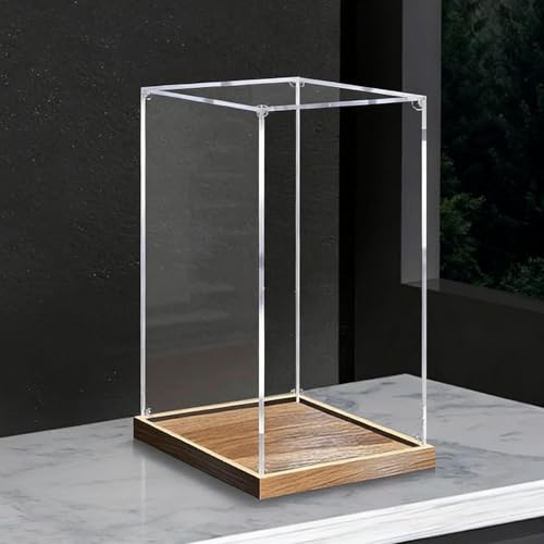 Cajas de Metacrilato Vitrina Alta de Acrílico para Trofeos Cubierta Antipolvo Caja Expositora Transparente para Juguetes Cajas Almacenamiento Plástico Apilables(30x30x55cm(12x12x22in))