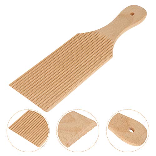 Doitool Gnocchi Makers Tool Beechwood Paddle Gnocchi Paddle Wood Gnocchi Stripper Natural Paddle Pasta Stripper Butter Board For Kitchen Wooden Pastry Board Butter Making Paddle #TOP7