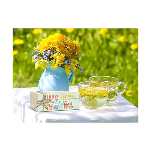 3 pcs spring table decor welcome spring wooden block decorativespring floral book tiered tray decor rustic spring flowers decoration table decorative for spring home farmhouse table shelf 06  urban country home decor