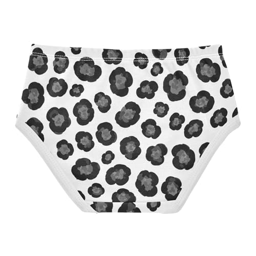 Abstract Black Gray Spots White Girl Panties Cute Toddler Girls Underwear Cotton Pattern Briefs Undies Kids 2t2