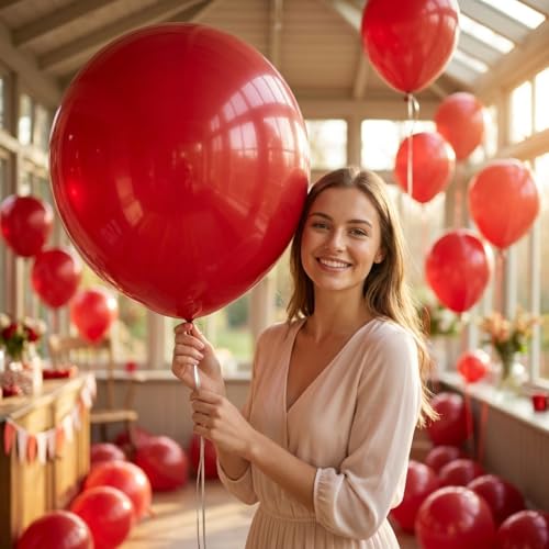 Image of KALOR Burgundy Red Giant 36 Inch 9pcs Large Latex Balloons