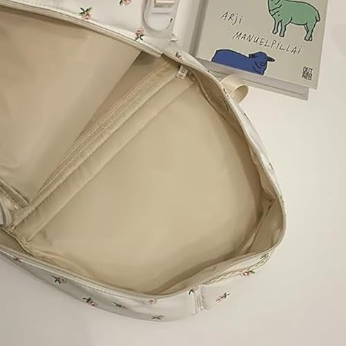 Coquette Backpack - Cute Aesthetic Backpack Kawaii Daypack, Strawberry Rucksacks with Bear Pendant (E)4