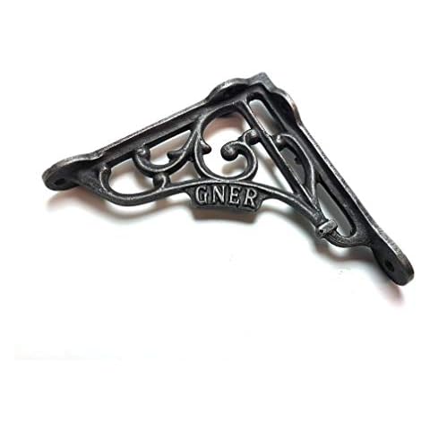 Wonderful Cast Iron Wall Shelf Brackets from a Steam Railway Carriage (1 Pair) Cover