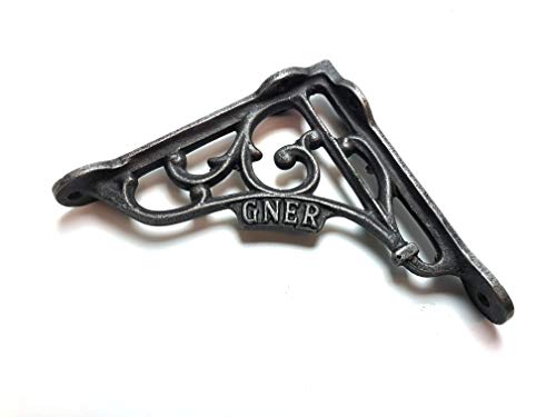 Soportes de estante de hierro fundido y estilo antiguo de línea de trenes del Noroeste de Inglaterra (GNER), 1 par