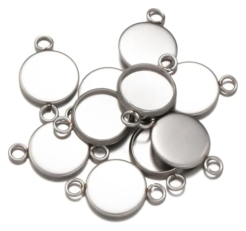 Bases para colgantes redondas de 16mm con doble bucle color plata 2