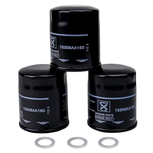 15208AA21A Engine Oil Filters Fit for Subaru 2013-25 Outback & Legacy 2012-25 Impreza 2011-25 Forester 2016-25 Crosstrek 2013-25 XV Crosstrek 2019-25 Ascent Replace 15208AA160 15208AA20A(3 Pack)