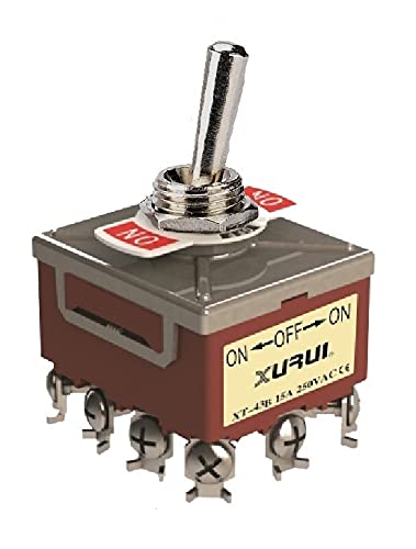 Heavy Duty 4PDT ON-Off-ON Toggle Switch 20A 125V, 15A 250V Screw ...