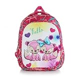 Mochila Infantil 15” Poliéster 38cm Raposinhas 3D com Compartimentos Funcionais