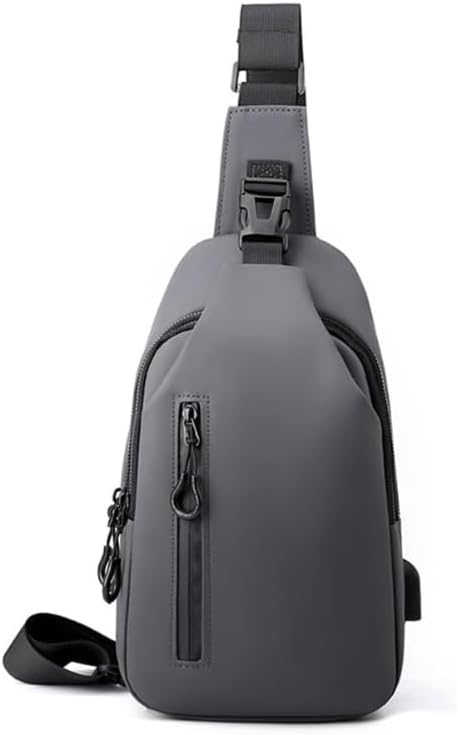 Crossbody Sling Bag for Men,Backpack with USB Charging Port Travel Hiking Daypack Waterproof Chest Shoulder Bag