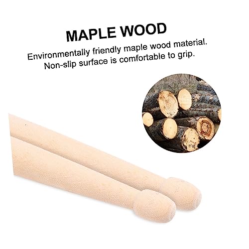 Baquetas personalizadas BESPORTBLE, 2 pares, de madera de arce, con agarre cómodo para bateristas y principiantes, incluye bolsa de almacenamiento miniatura 7