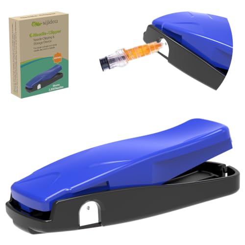 Needle Clipper for Insulin Syringe, Portable Sharps Container for Disposal Sharps, Compatible with 23-34Ga Syringe Needle, Fit Home and Travel