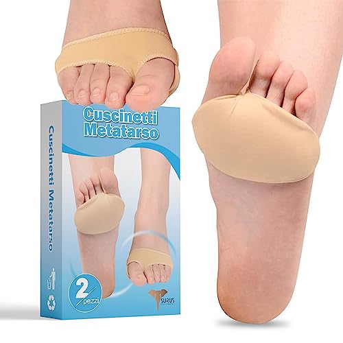 Surus Equipment - 2 coussinets métatarsiens en Lycra et gel respirant, taille S (EU 35-40), soulage la douleur de l'avant-pied, prévient les vessies et les...