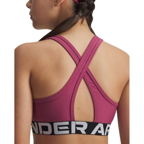 Image of Under Armour Kids Cross-Back Mid-Impact Sports Bra (Big Kid)