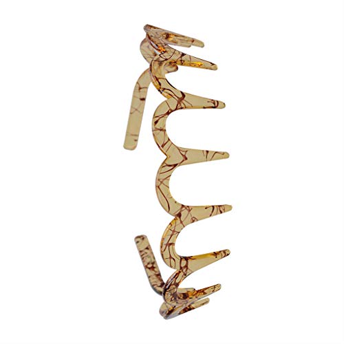 Fodattm 2Pcs Zig Zag Shark Tooth Hairband Plastic Headband Hair Comb Women Hair Hoop Hair Accessories (D#) #TOP2