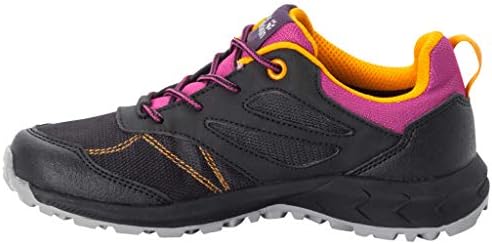 Jack Wolfskin Woodland Texapore Low K Hiking Boot, Black/Purple, 10 US Unisex Big Kid | Image 6