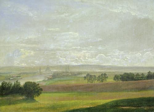 Toile la vallée de l'Elbe près de Dresde décoration salon élégante grand format 60x90cm