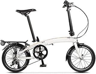 ITOSUI 16 Inch 3 Speed Folding Bike, Lightweight Alloy City Bicycle， Commuting Bike with Fender and Rear Rack for Men and Women， Folding Casual Bicycle, Damping Bicycle