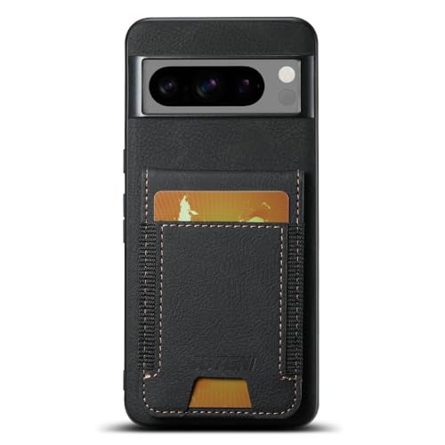 Étui compatible avec Google Pixel 8 Pro noir portefeuille