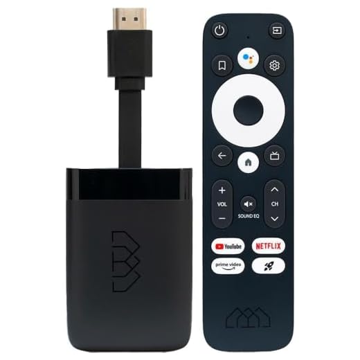 AB-COM Homatics Dongle R 4K Media-Streaming-Client Android TV Mediaplayer Stick mit Fernbedienung Flash eMMC 8GB Chromecast Unterstützt AV1