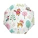 Mr.Lucien Adorable parapluie de voyage pliable et coupe-vent avec motif d'ours, cerf, lapin et dessin animé, avec protection UV 2020861