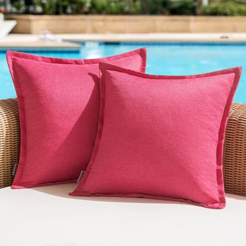 Woaboy Set of 2 Outdoor Waterproof Throw Pillow Covers