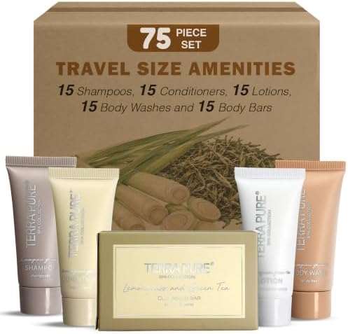 Terra Pure Spa Collection Hotel Toiletry Set,75-Piece Shampoo & conditioner