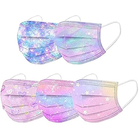 YUGYUJ 50Pcs Kids Face Mask Childrens 3 Ply Non-Woven Protective Breathable Kids Face Mask for Boys Girls Outdoor School (50Pcs Kids Mask B) Cover