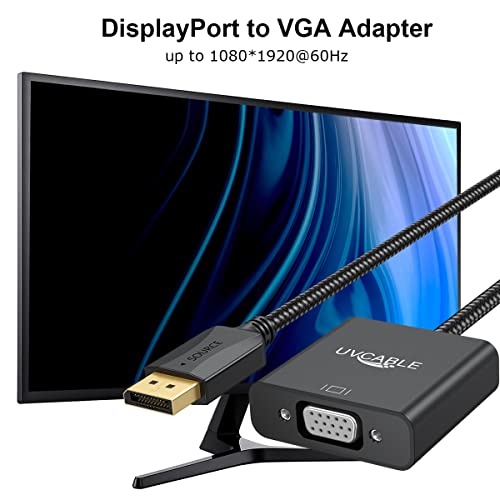 Displayport To Vga Adapter 10-Pack, Dp To Vga Adapter, Display Port To Vga Cable Male To Female Video 1080P For Computer, Laptop, Monitor, Tv, Projector-Braided #TOP3