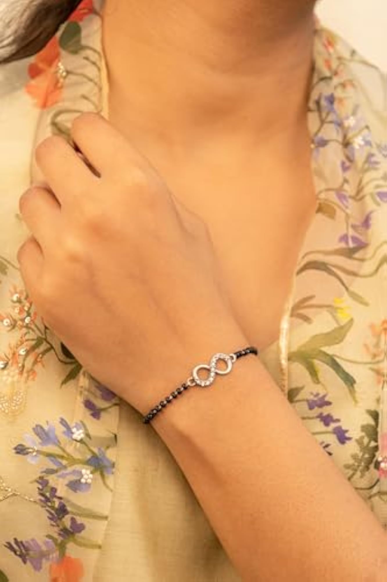 Women's 925 Silver Infinity Knot Hand Mangalsutra