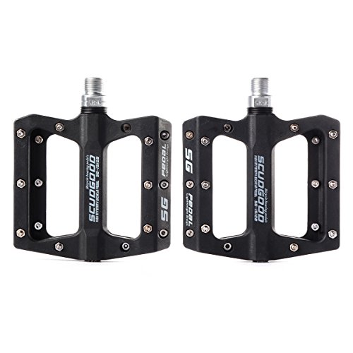 Pédales de vélo plateforme plate en nylon pour sorties VTT et trajets sur route