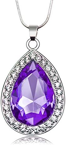 S1 Sofia Princess Amulet Amethyst Necklace Gift for Girls Baby Pandent Necklace Birthday (Purple Style)
