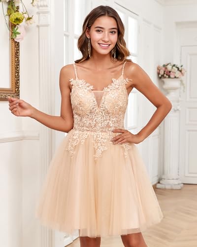 JAEDEN Homecoming Dresses Short 2025 - Lace Prom Dress DAMA Dresses for Quinceanera for Teens Tulle4