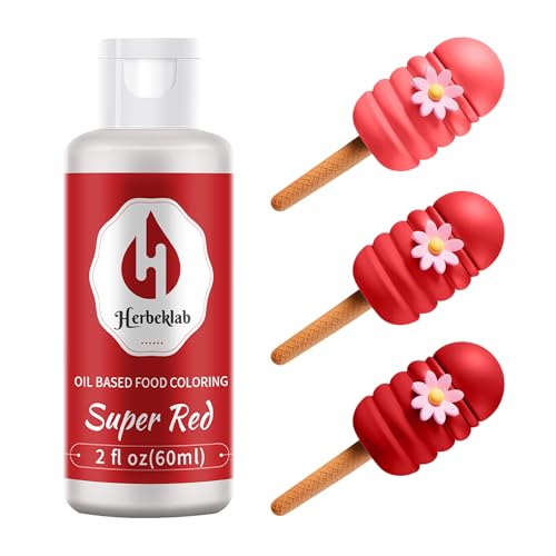 Christmas Red Oil Based Food Coloring – 2 fl oz Professional Grade Concentrated Oil Food Dye for Melting Chocolate, Candy Melts, Cake Pops, Strawberries &amp; Christmas Baking