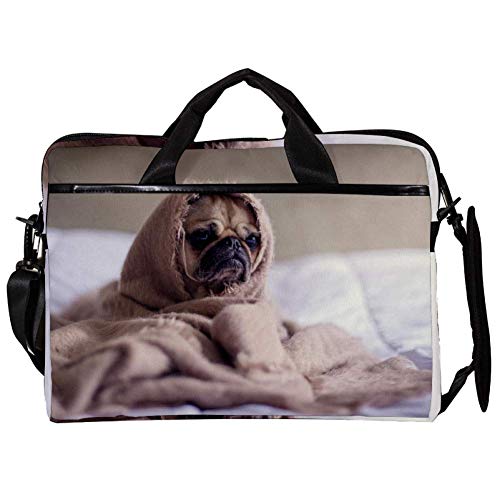 Sacoche bandoulière PC portable 15 pouces imprimé chien fauve en ville