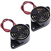 DONGKER 2PCS Summer Alarm Elektronischer Piepton Summer DC 3V 12V 24V Aktiver Piezo Summer 100dB Ton Alarm Ringer Dauerton