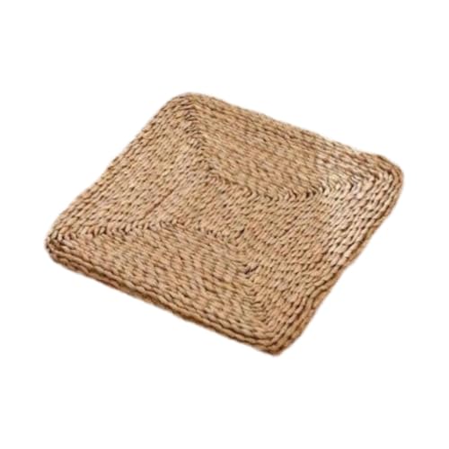 rongweiwang Estera de futón de Paja, Tatami, cojín para Ventana, cojín Silla Hierba Tejida a Mano para Ceremonia del té, meditación, Hecha Hierba Tejida